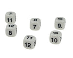 Set van 10 stuks rekendobbelstenen 7 t/m 12