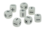 Set van 10 stuks rekendobbelstenen plus en min