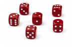 Dobbelsteen 1 - 6 rood set van 12 stuks