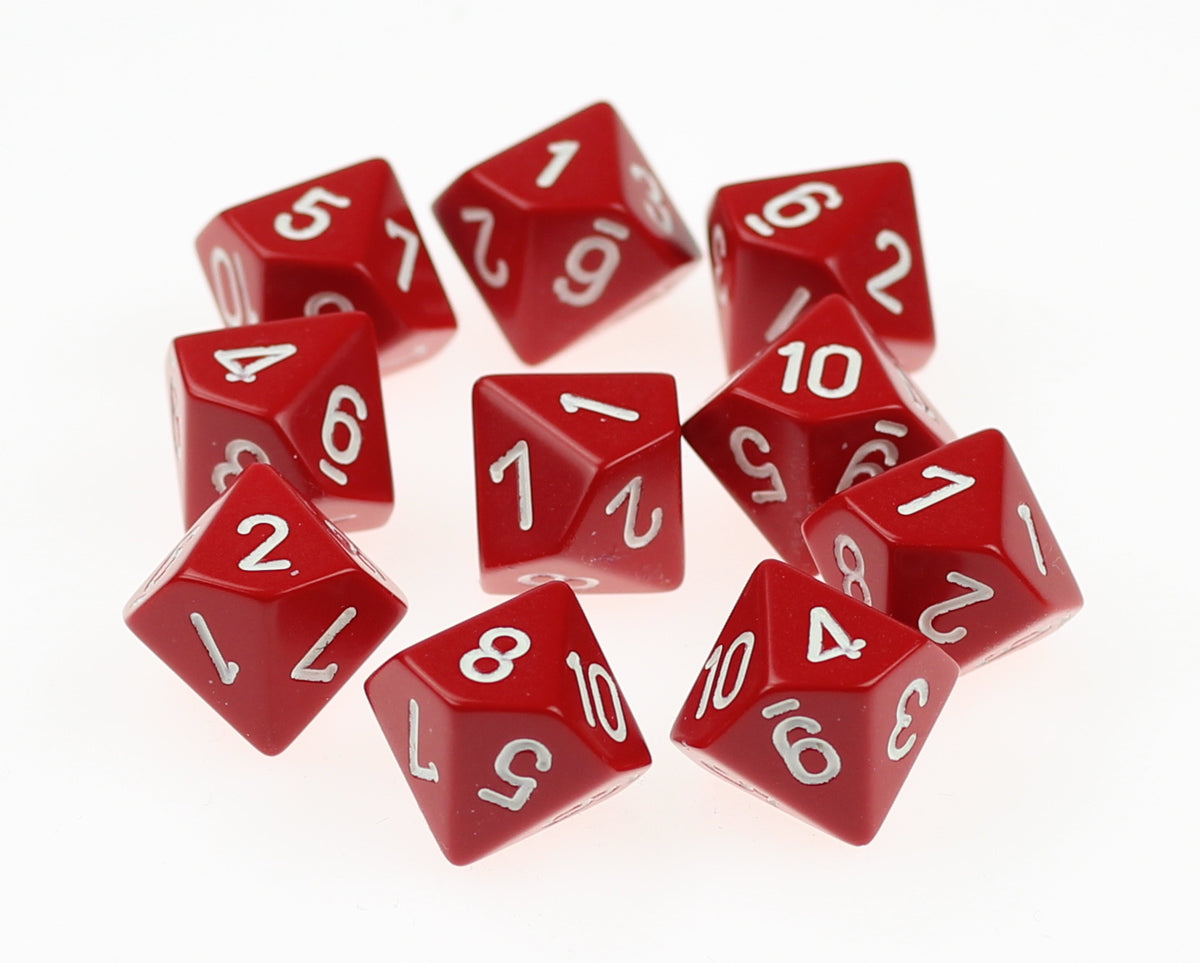 10 zijdige dobbelsteen 1 - 10 set van 10 stuks