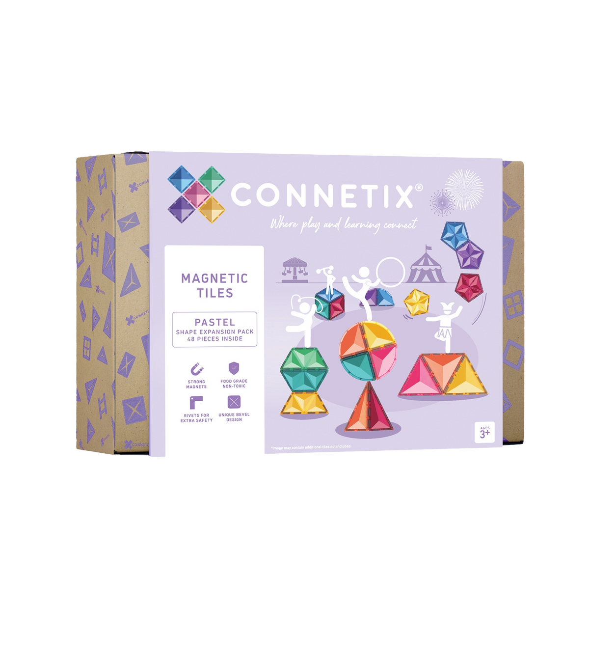 Connetix pastel vormen uitbreidingspakket 48 stuks