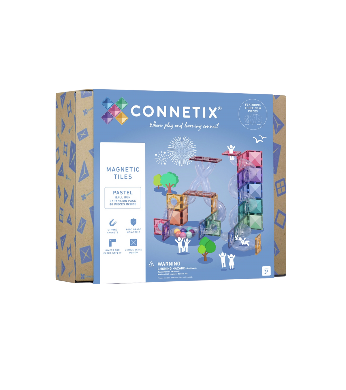 Connetix pastel ballenbaan uitbreidingspakket 80 stuks