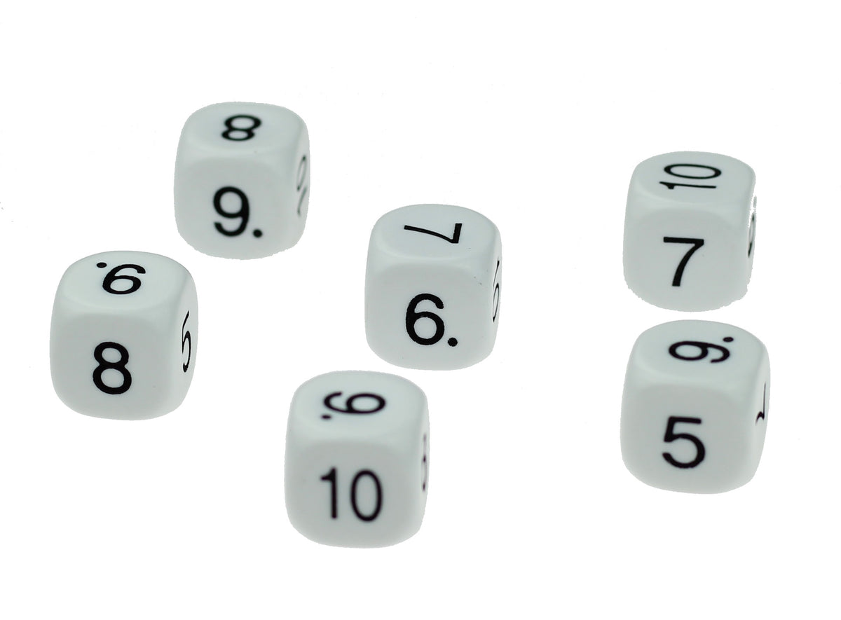 Set van 10 stuks rekendobbelstenen 5 t/m 10