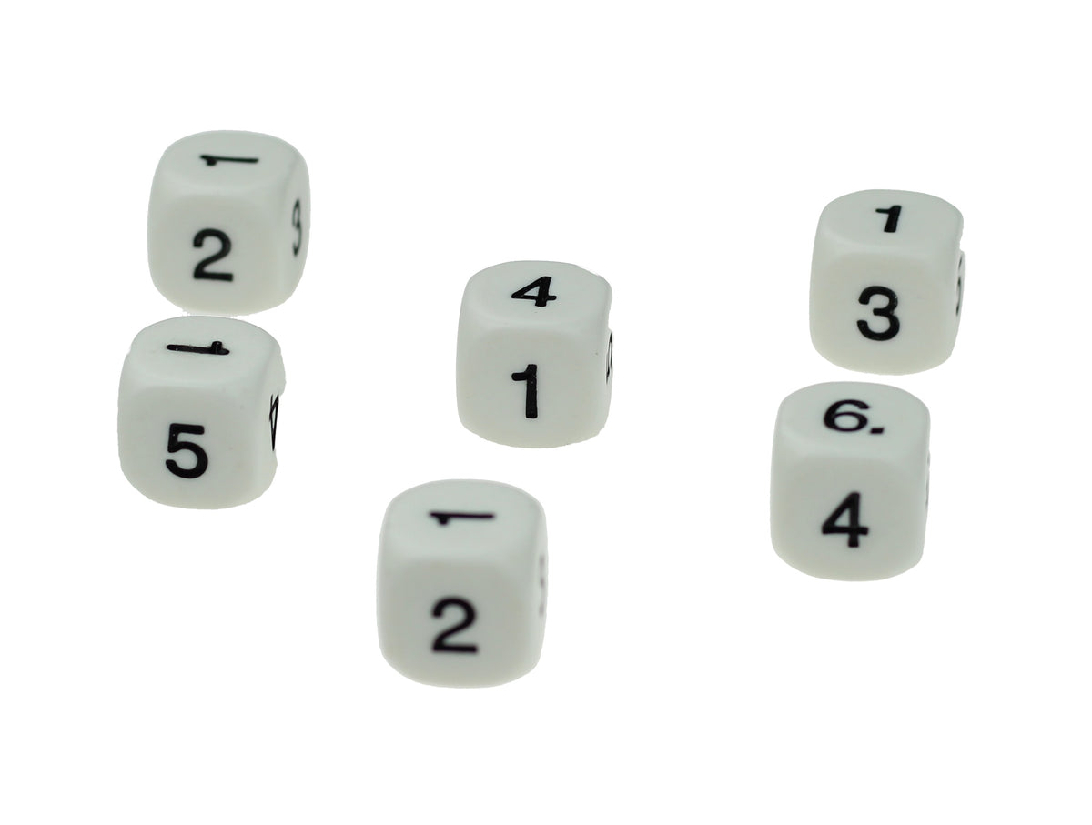 Set van 10 stuks rekendobbelstenen 1 t/m 6