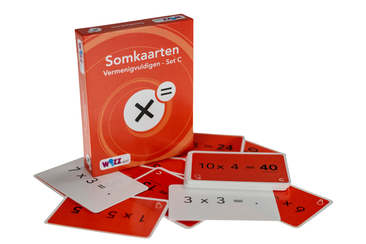 Somkaarten Vermeningvuldigen tafels 1 t/m 10 set C