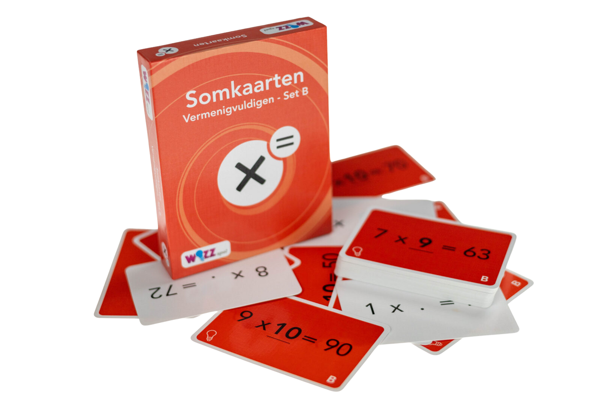 Somkaarten Vermeningvuldigen tafels 1 t/m 10 set B