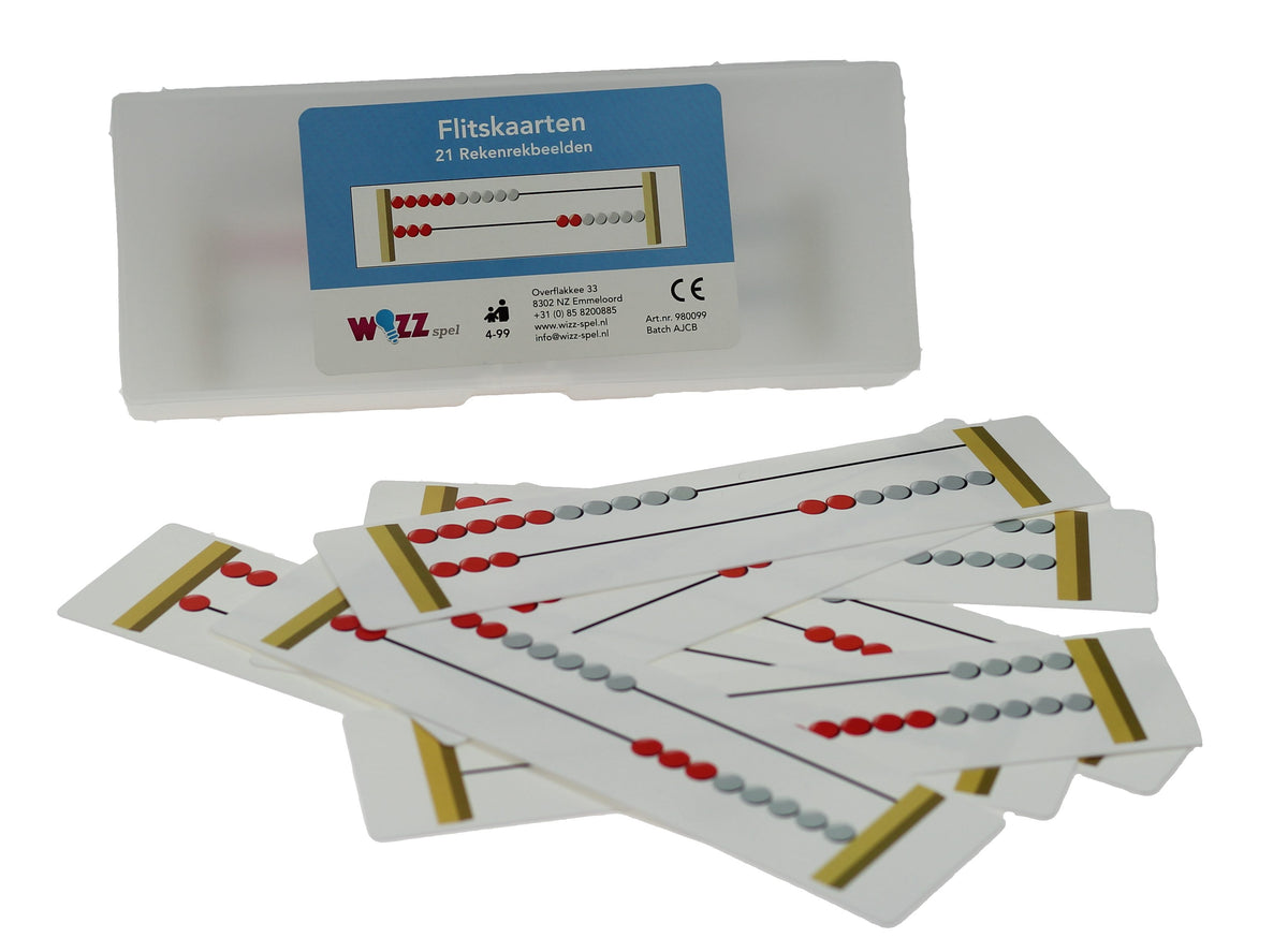 Flitskaarten rekenrekbeelden in PVC doos