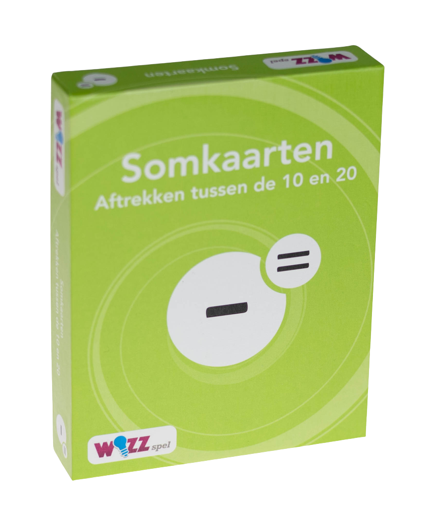Somkaarten aftrekken tussen de 10 en 20 met antwoord
