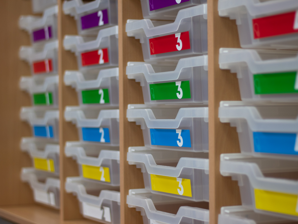 Rekenkast met 28 transparante lades