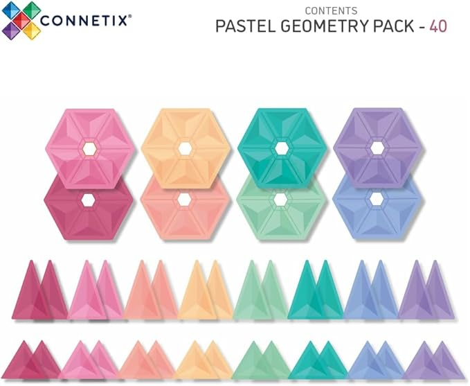 Connetix pastel geometrisch pakket 40 stuks