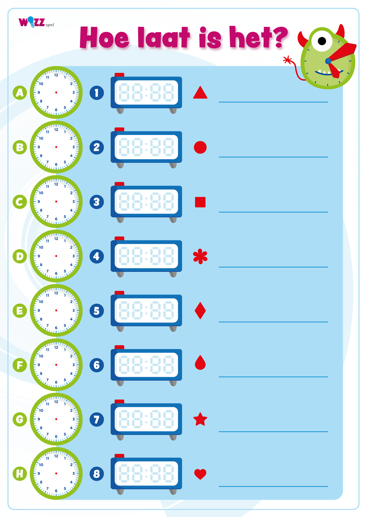 Poster Hoe laat is het? formaat A1