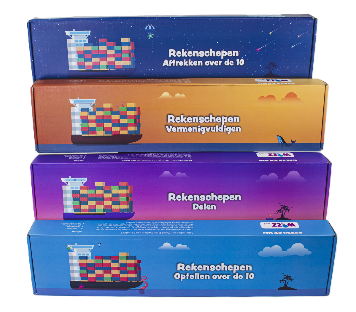 Rekenschepen set van 4 stuks