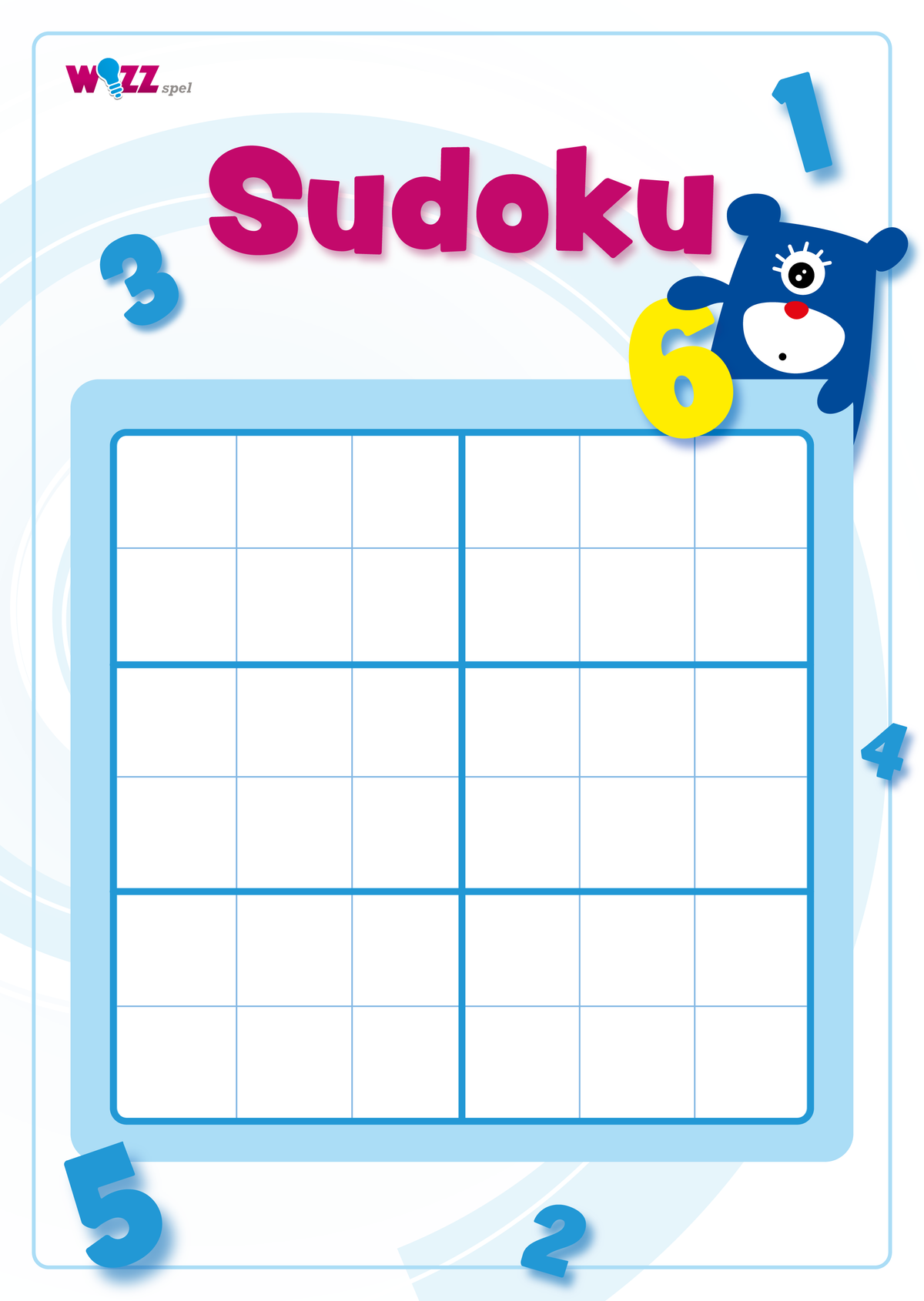 Poster Sudoku 6 x 6 formaat A2